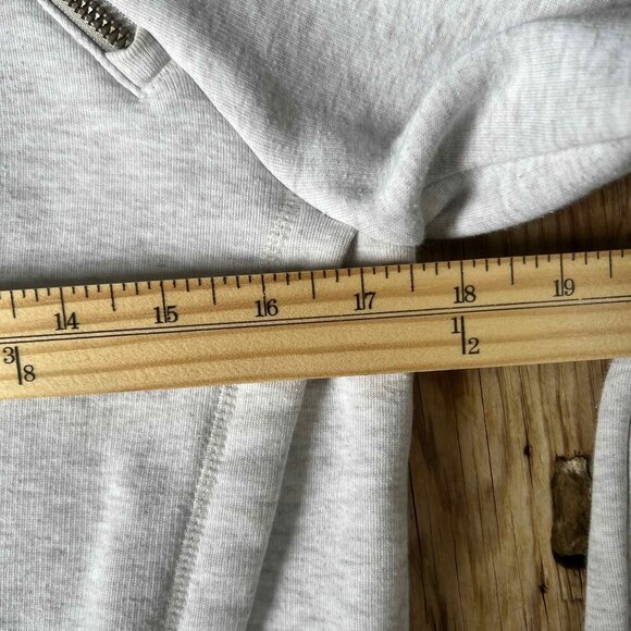 Athleta Cozy Karma Asym Pullover Wrap Sweatshirt Longsleeve Heather White XS - Picture 11 of 14